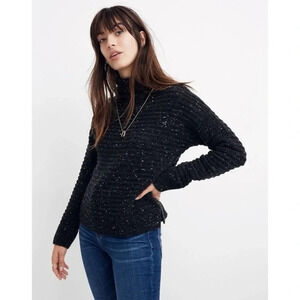 Madewell Donegal Belmont Mock Neck Wool Blend Coziest Yarn Sweater